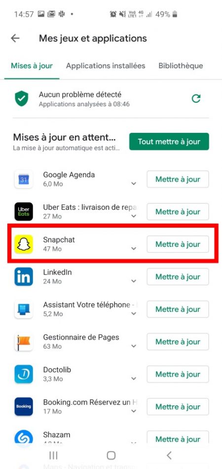 supprimer un application android : étape 3