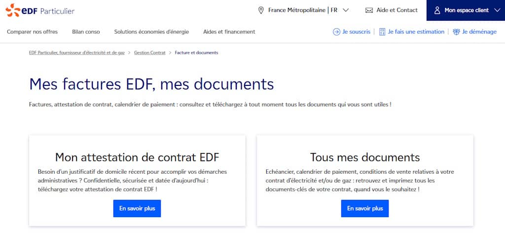 consulter les factures edf en ligne