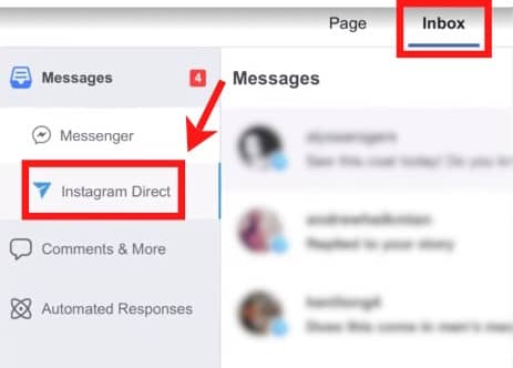 Facebook Instagram direct